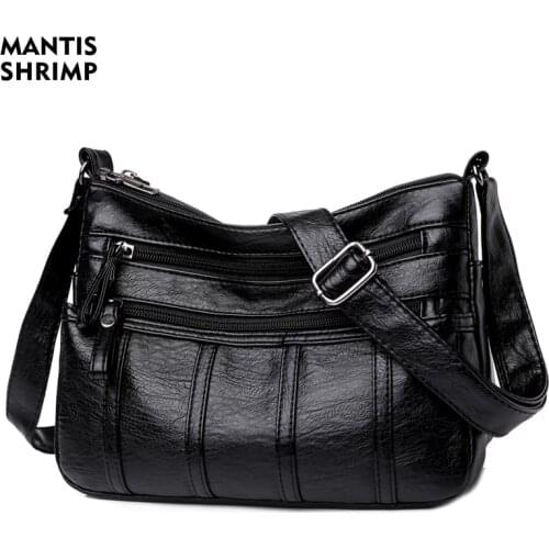 Large Capacity Shoulder Bags Soft PU Leather Messenger Bags for Women 2021 New Luxury Womens Crossbody Bag High Quality Handbag