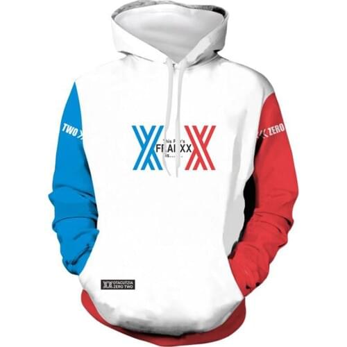 Darling In The Franxx 02 Zero Two Cosplay Hoodie 3D Printed Hooded Sweatshirt Men Women Casual Streetwear Pullover