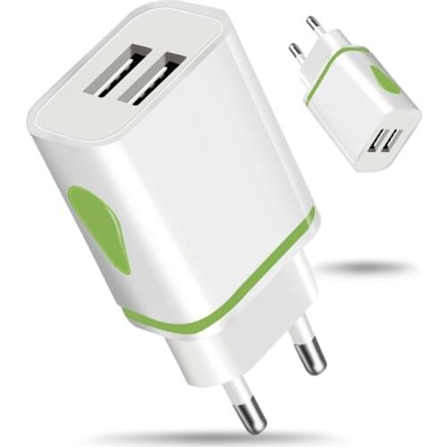 USB Charger Travel Fast Charging Adapter Portable Dual Wall Charger Mobile Phone Chargers for iPhone 12 11 XR Samsung s9 Xiaomi