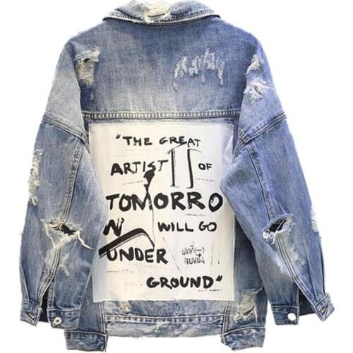 2020 denim jacket female winter big faux fur collar Korea denim coat female student short coat