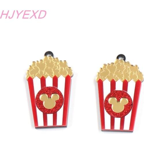 1pair) CH1146-41mm Popcorn For Earrings Laser Cutout Gitter Acrylic Jewelry Accessories