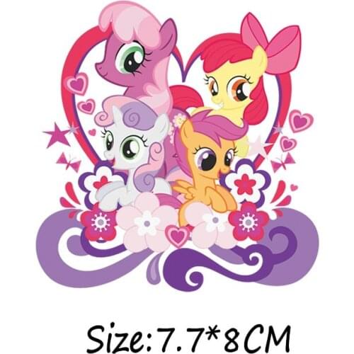 1Pcs Patches For Clothes Unicorn Rainbow Thermal Stickers For Clothes DIY Heat Transfer Kids Patches Iron On Transfer