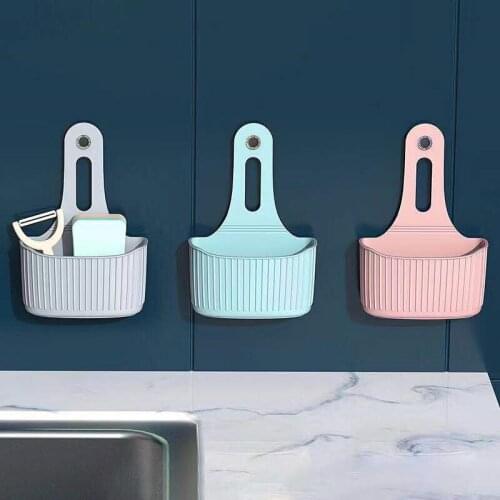 1pcs Sink Shelf Kitchen Soap Sponge Faucet Organizer Drain Rack Silicone Storage Basket Bag Adjustable Bathroom Sink Sink Access