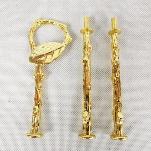 10 pcs) 2tiers Leaf style gold silver color cake stand handle