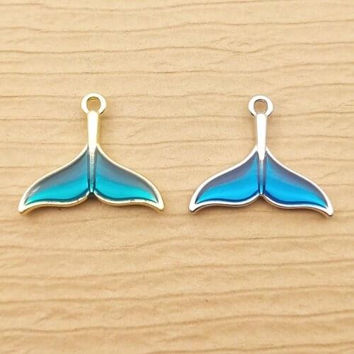 10pcs 15x17mm enamel fish tail charm for jewelry making and crafting fashion earring pendant bracelet necklace charms