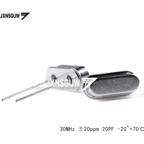 10PCS straight Insert passive crystal oscillator/HC-49US 30MHz 20ppm 20PF X49SD30MSD2SC