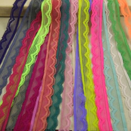 10 Yards 14mm DIY Mask Elastic Stretch Lace Trim Headband Lace Fabric Wedding Decoration Wide Lace Trimmade Dolls Dyed Fabrics