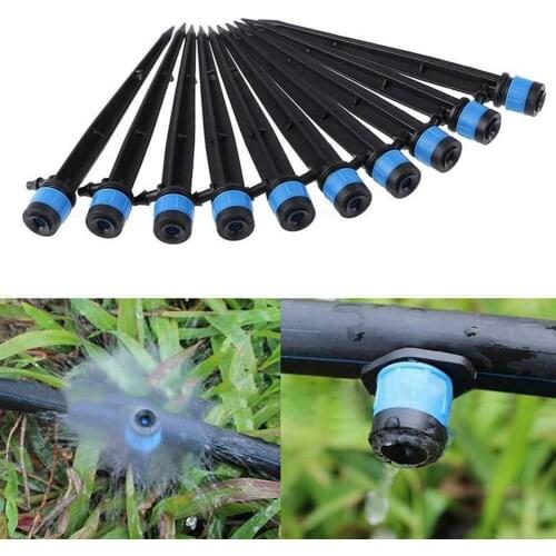 100PCS 13CM 180 Degrees Mist Nozzles on Stake Garden Irrigation Micro Drip Sprinklers Sprays Gardening Supplies Head