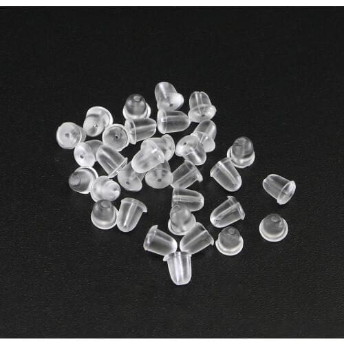 200pcs/lot Transparent Rubber Back Silicone Round Ear Plugging Blocked Earring Back Stoppers For Earrings Jewelry Accessories