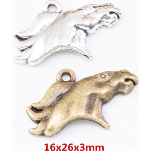 25 pieces of retro metal zinc alloy horse pendant for DIY handmade jewelry necklace making 7793