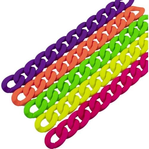 50CM 21X30mm Rubber Colors Acrylic Buckle Beads DIY Glasses Chains Mask Chains Earrings Necklace Mobile Chains Accessories