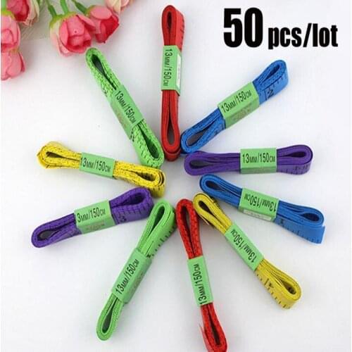 50Pcs 150 Cm/60 Inch Scale Soft Plastic Ruler Flexible Rule Professional Tailoring Tape Measures Sewing Measuring Gauging Tools