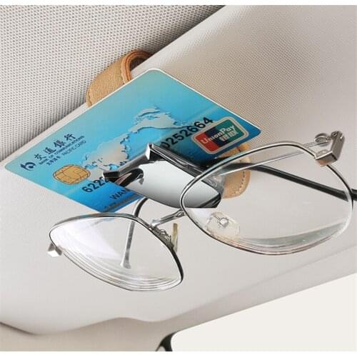 Car Eyeglasses Holder Leather Sunglasses For Nissan X trail Patrol For Mazda 3 6 CX5 Storage Clip Interior Organize Accessories