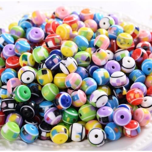 8mm 10mm Mixed Color Resin Beads Color Round Spacer Beads for Jewelry Handmade Jewelry Diy Bracelet Necklace Accessories