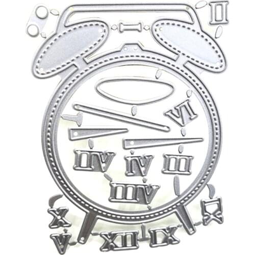 Alarm Clock Metal Cutting Dies Stencil Scrapbooking DIY Album Stamp Paper Card Embossing Decoration Craft
