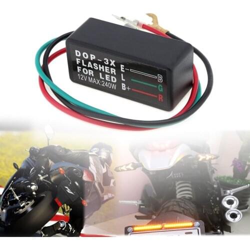 3Pin 12V Black Motorcycle LED Lamp Blinker Flasher Relay Turn Signal Light DOP-3X Flash Relay For Car Motorbike Halogen