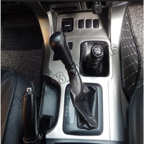 For Toyota Prado fj120 2003-2009 2pcs Silver Black Stainless Steel Shift Gear Panel Auto Accessories Cover Trim