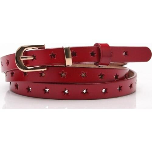 Two-layer cowhide thin belt Korean version of wild ladies decorative dress coat belt fashion small leather belt