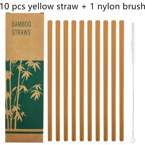 Eco friendly bamboo drink straws natural bamboo straw for adult clear drink zipper bag straw