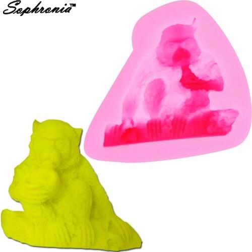 10PCS/SET M490 Monkey silicone mold fondant mold Cake Decorating Tools silicone lace mold cake tools Sugarcraft 6.8*6.9*3CM