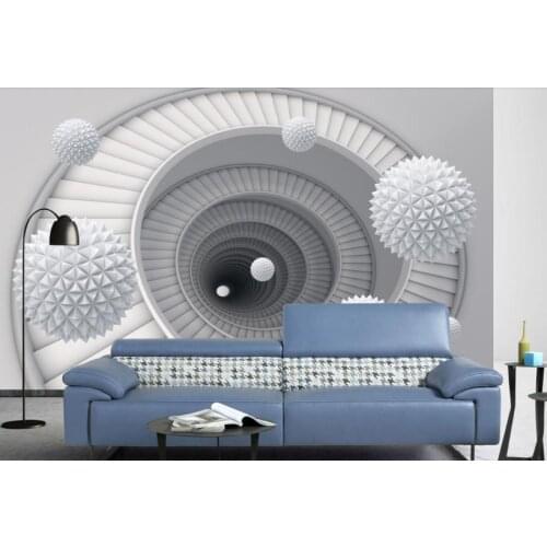 Murals modern wallpaper Sphere spiral staircase Photo Wall Mural Wall paper for Living room wall papers home decor 3d