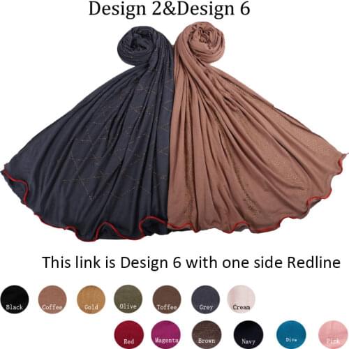 Redline D06-2020 Jersey Head Scarf with Rhine Stones And muslim one side redline Stretchy shawl for netherlands women