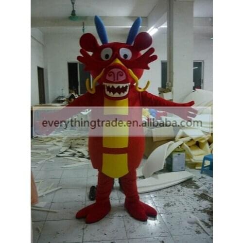 Hot sale 2017 Adult cute red dragon mascot fancy dress suit costumes cartoon party costumes adult size