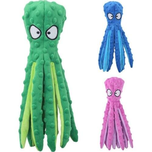 Pet Bite Resistant Squeak Puzzle Dog Toy Puppy Cute Funny Emotion Octopus Shaped Plush Toys Dog Supplies