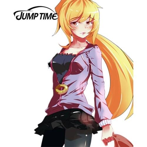 JumpTime 13cm x 8.8cm Car Stickers Monogatari Anime Lovely Girl Oshino Shinobu Vinyl Wrap Car Racing Windows Decal