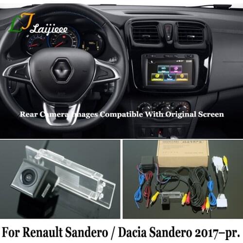 For Renault Sandero Stepway Dacia Sandero II 2017 2018 2019 2020 OEM Screen Car Rear Backup Parking Reverse Camera And Connector