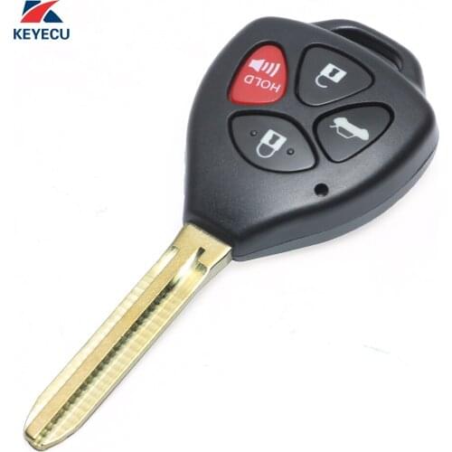 KEYECU New Uncut Remote Key Fob 4 Button 314.4Mhz 4D67 Chip for 2007-2010 Toyota Camry FCC ID: HYQ12BBY