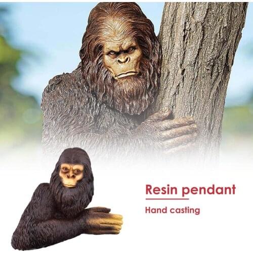 The Bashful Bigfoot Tree Statue Whimsical Cartoon Orangutan Sculpture Tree Garden Yard Art Tree Garden Decoration