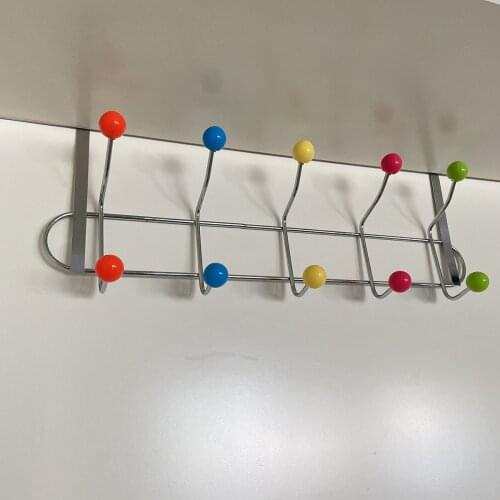 Creative Color Bead Hook Door Back Coat Hook Traceless Nail Free Door Strap Bead Hanger Decorative Ins Style Gift Home Storage