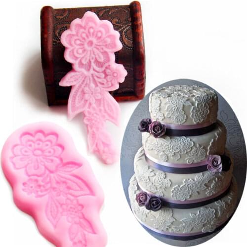 Luyou 1PCS Flowers Shape Silicone Lace Cake Mold Fondant Mold, Jelly,Candy, Chocolate soap Mold, Cake Decorating Bakeware FM1087