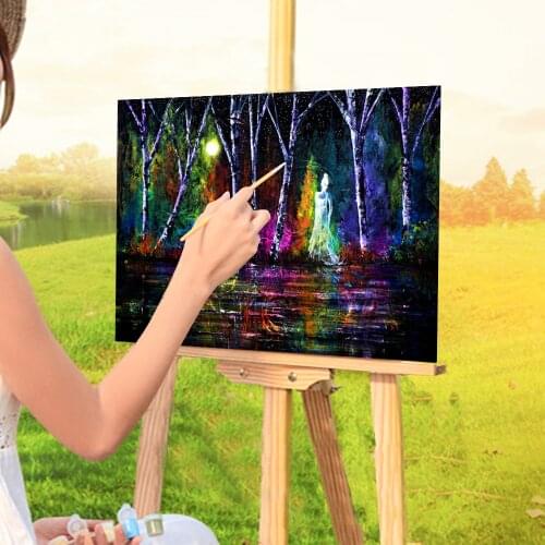 Natural Scenery Midnight Spirit Paint By Numbers Kit Acrylic Paints 50*70 Canvas Painting Handmade For Adults Handicraft