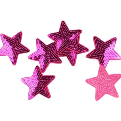 10pcs Sequined Star Patches Iron On Embroidered Glitter Sticker For Jeans Bags Shoes Hats Coats Dress T Shirts Sewing Appliques