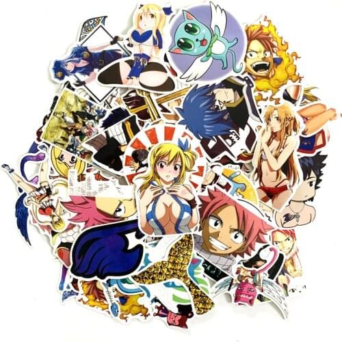 60Pcs Fairy Tail Stickers For 2021 Suitcase Skateboard Laptop Luggage Fridge Phone Car Styling DIY Decal Sticker