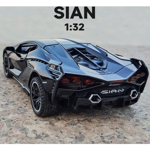 New 1:32 Alloy Lamborghinis SIAN Sport Car Model Diecast Sound Super Racing Collection Toy Pull Back Christmas for Children Gift