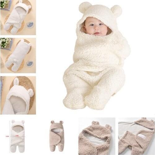 0-12M Newborns Baby Blanket Newborn Baby Swaddle Wrap Soft Winter Baby Bedding Receiving Blanket Sleeping Bag 1pc