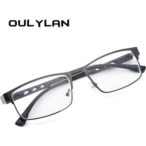 Oulylan Vintage Finished Myopia Glasses Women Men Clear Metal Eyeglasses Frames Retro Students Short Sight Eyewear -1.0 -4.0