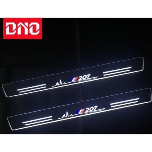 DNO Trim Pedal LED Car Light Door Sill Scuff Plate Pathway Dynamic Streamer Welcome Lamp For Peugeot 207 2009 - 2013