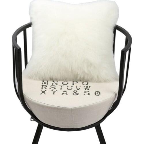 Sofa plush pillows, long hair comfortable and soft pillowcases, washable square pillowcases, car sofa fluffy cushions