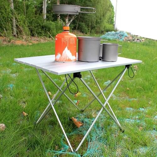 Camping Table, 22"x16"x16", Portable Outdoor Folding Table, Lightweight Aluminum Table with Carrying Bag for Outdoor and Home