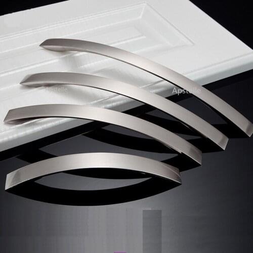 Aluminum Alloy Semicircle Furniture Dresser Handles Kitchen Drawer Hardwares Silver Cupboard Cabinet Pull Modern