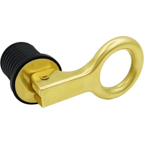 Rubber Brass Snap Tight Flip Style Hull Livewell Boat Drain Plug for Boat