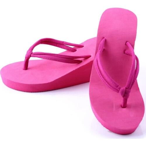Summer Casual EVA Platform Woman Bath Slippers Wedge Beach Flip Flops High Heel Soft Slippers For Women Black Ladies Shoes
