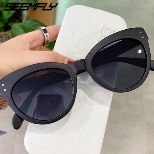 Seemfly Fashion Luxury Sunglasses Women Cat Eye Sun Glasses Classic Vintage UV400 Outdoor Shades Eyewear Oculos Gafas De Sol New