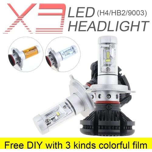2pcs H4 HB2 9003 X3 50W 6000LM 3000K 6500K 8000K LED Car Headlight Automobile Fog Lamp Hi or Lo Light Bulbs for Cars Off road