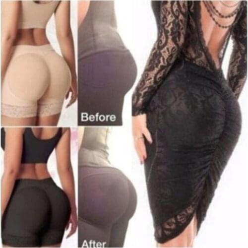 Womens Breathable Mesh Mid Rise Butt Lifter Underwear Seamless Floral Lace Trim Padded Panties Hip Enhancer Body Shaper Boyshort