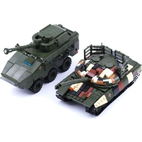The Military Weapon Army USSR BTR-82 Armored Carrier Russian T-72 Main Battle Tank Vehicle Building Blocks Bricks Toys